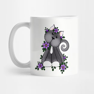 Lovely Kitty Cat Playing in the flowers Mug